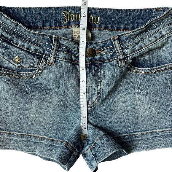 Jou Jou Size 7/8 Jean Shorts with rhinestones and embroidered pockets - Picture 7 of 10